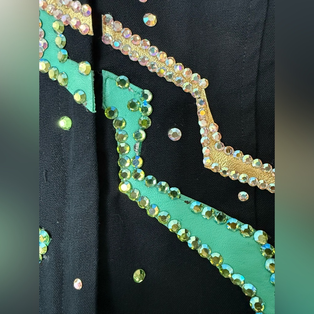 Kevin Garcia Originals vintage couture horse show black bedazzled shirt M - Picture 4 of 13